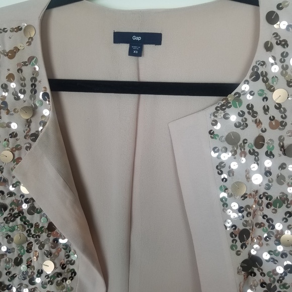 Gap - Blush Pink Sequined-Front Open Front Coverup - Picture 2 of 8